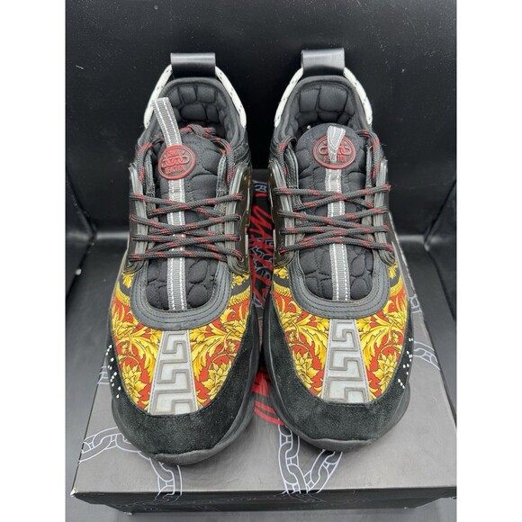 VERSACE Chain Reaction Tessuto St.Heritage+Crosta+Vitello Nero Men’s EU 45 US 12 main image 11